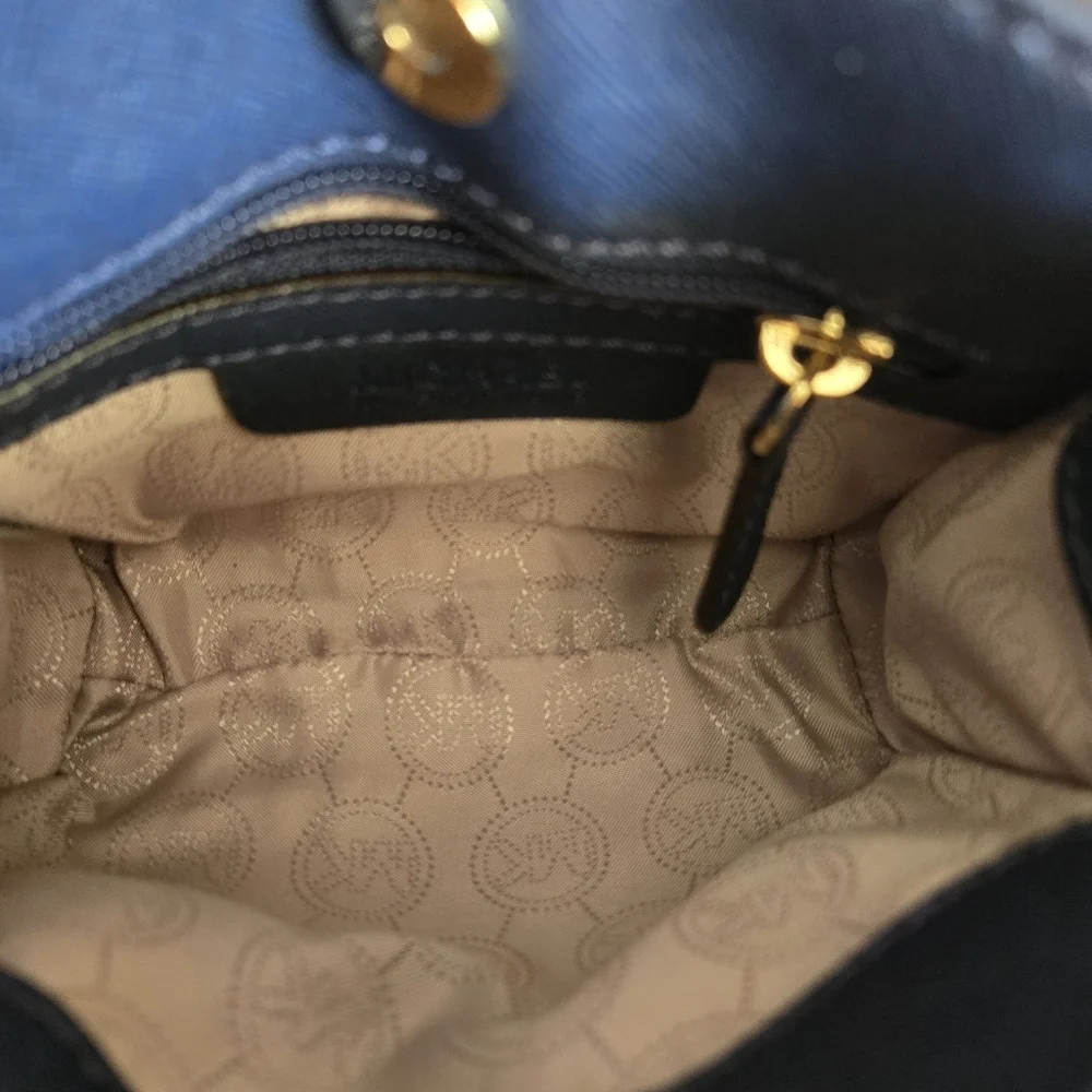 Michael Kors Mini Hamilton Crossbody Navy Blue/Gold
